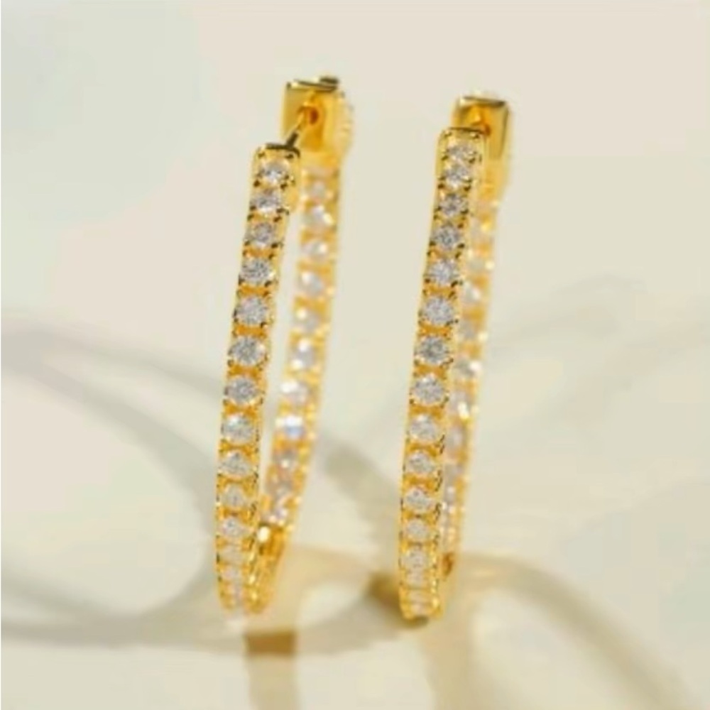 Gold and Silver Crystal Hoop Earrings Timeless Design